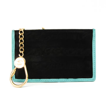 Chanel Women's Harako Coin Purse/coin Case Black,Light Blue