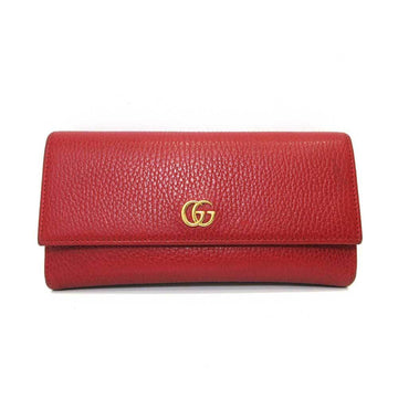 Gucci Petite Marmont Continental Wallet Red Long Bi-fold Ladies Leather