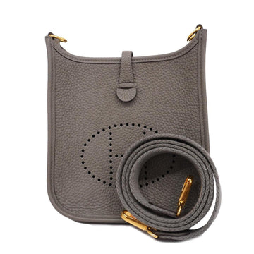 HERMES Shoulder Bag Evelyn TPM U Engraved Taurillon Clemence Grimeyer Gold Hardware Women's