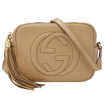 GUCCI Bag Ladies Soho Shoulder Leather Beige 308364