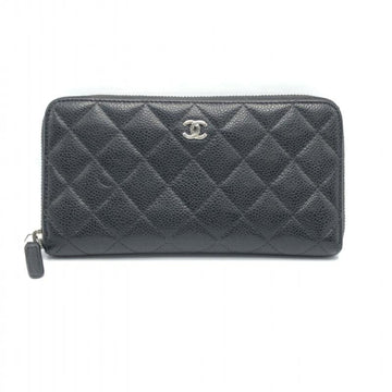 CHANEL matelasse caviar skin round zip