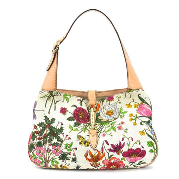 GUCCI Shoulder Bag New Jackie Canvas/Leather Ivory x Multicolor Women's 137335