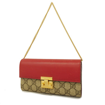 GUCCIAuth  GG Supreme Bi-fold Wallet 453506 Red / Rouge Pink Women's GG Supreme
