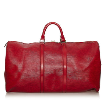 Louis Vuitton Epi Keepall 55 Boston Bag M42957 Red Leather Ladies