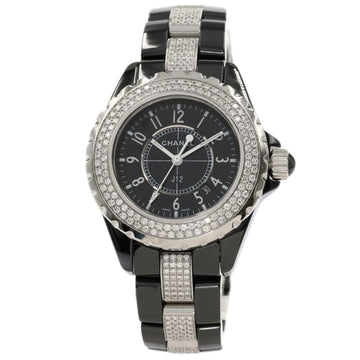 CHANEL H1338 J12 33mm Black Ceramic Maker Complete Watch Ceramic/Ceramic x Diamond/Diamond Ladies