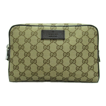 GUCCI body bag Beige Dark brown GG canvas leather 449174