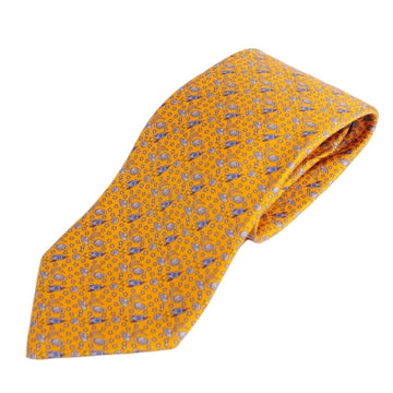 HERMES tie silk twill 100% men's orange