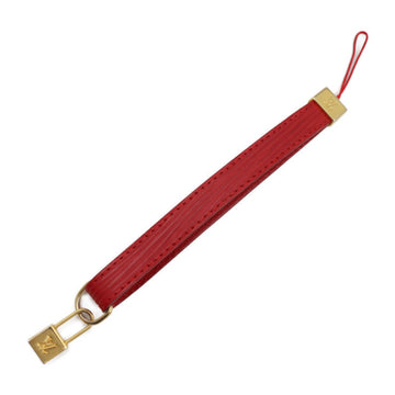 LOUIS VUITTON Keychain Epi Leather Red Gold Metal Fittings Mobile Strap Bag Charm