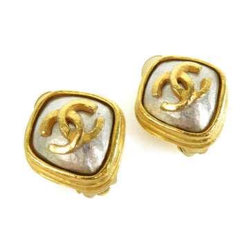 CHANEL Earrings Coco Mark Metal Gold/Silver Ladies