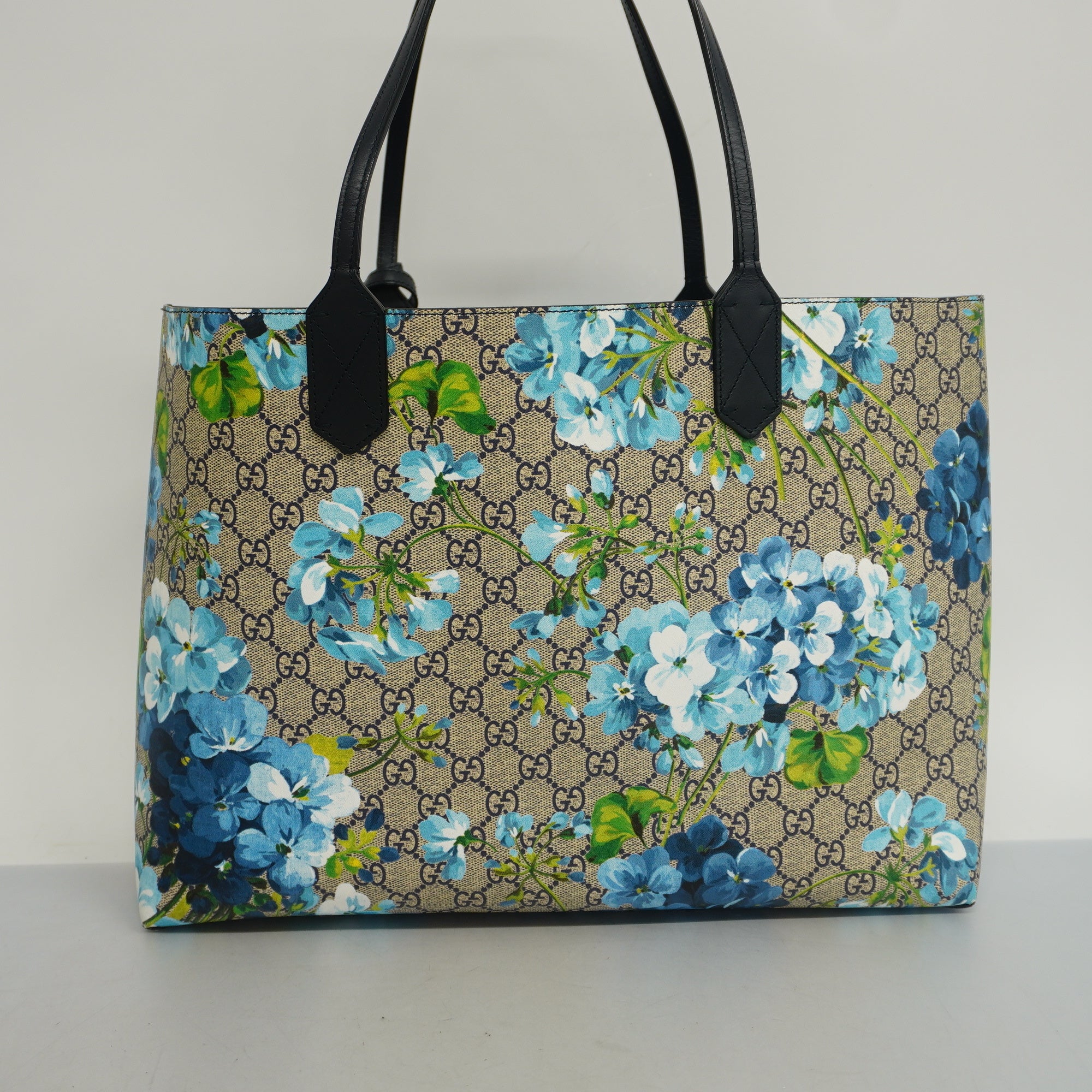 GUCCI 3ac2855 Auth Tote Bag GG Blooms 868568 Beige Navy