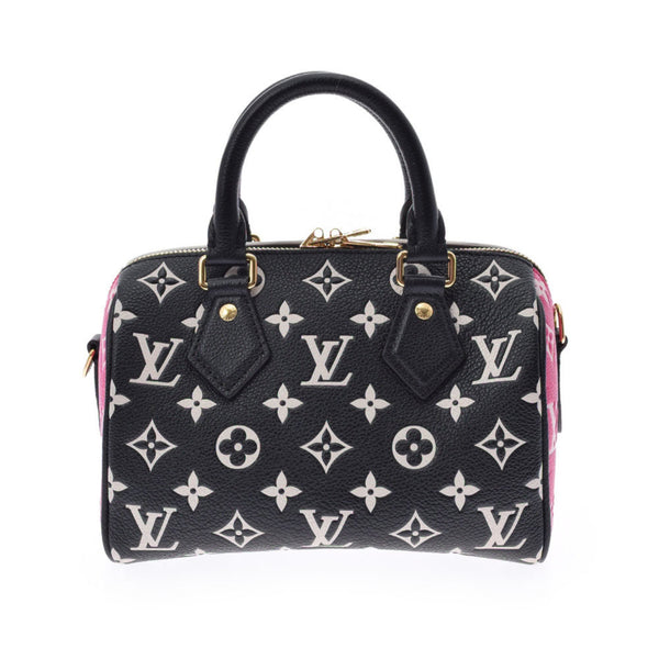 LOUIS VUITTON Speedy 20 Crossbody Bag M46088 Black White Pink