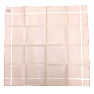 HERMES Handkerchief Jacquard H Cotton Carre Unisex Pocket Square Neckerchief 100% Light Pink