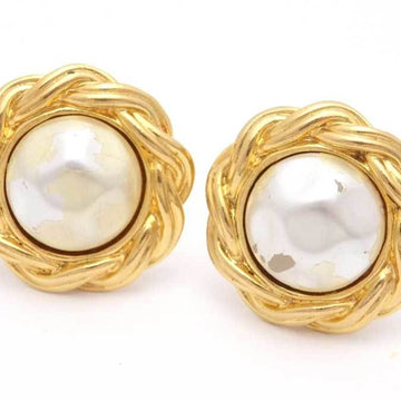 CHANEL Earrings Metal/Fake Pearl Gold/White Ladies