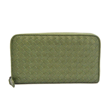 BOTTEGA VENETA Intrecciato Men,Women Leather Long Wallet [bi-fold] Green