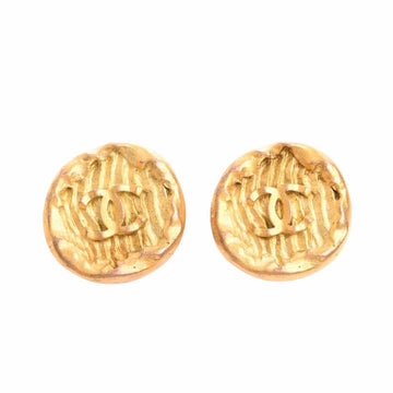 CHANEL Cocomark round earrings gold ladies