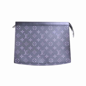 Louis Vuitton Eclipse Pochette Voyage Clutch Bag Black PVC Leather