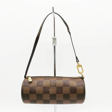 LOUIS VUITTON Papillon Accessory Pouch Damier Case Brown PVC Women's Men's