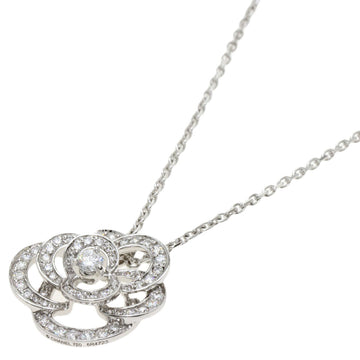 Chanel camellia diamond medium necklace K18 white gold ladies CHANEL