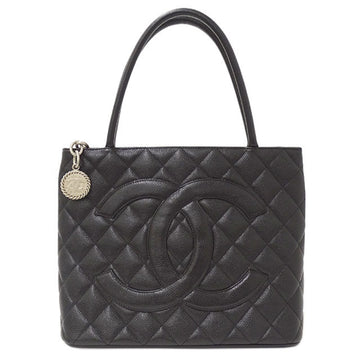 Chanel Bag Reproduction Tote Women's Caviar Skin Black Cocomark