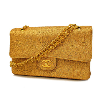 Chanel Shoulder Bag Matelasse W Flap W Chain Gold Gold metal
