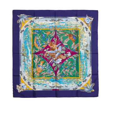 HERMES Women's Silk Scarf Blue