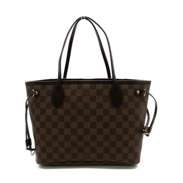 LOUIS VUITTON Neverfull PM Tote Bag Brown Ebene Damier PVC coated canvas N51109