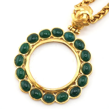 CHANEL Gripore Loupe Coco Mark Necklace Gold Ladies