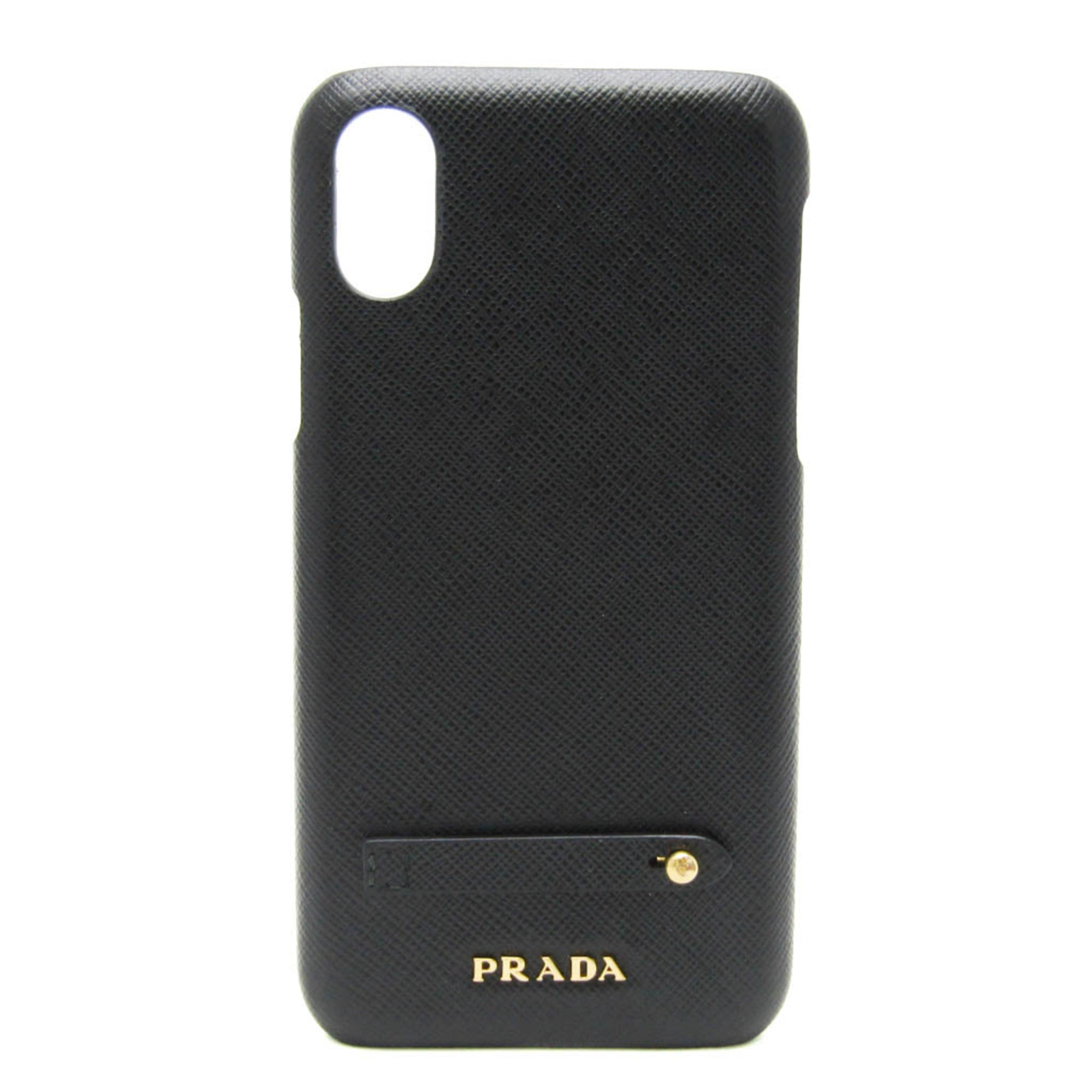 PRADA Leather Phone Bumper For IPhone X Nero 1ZH058