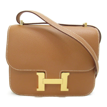 HERMES Constance Mini Shoulder Bag Brown Gold Epsom leather