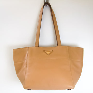 PRADA Vittello Dino Women's Leather Tote Bag Light Brown