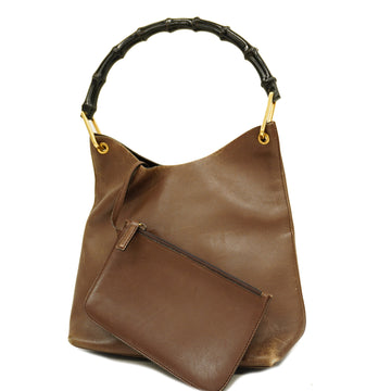 GUCCIAuth  Bamboo Handbag 001 2058 1880 0 Women's Leather Brown