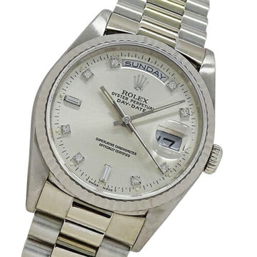 ROLEX Day-Date 18239A L watch men's 8P diamond 2P bucket automatic winding AT 750WG 18K solid gold white polished