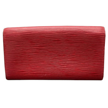 LOUIS VUITTONLOUISVUITTON  Epi Portefeuille Sarah M60316 Red Rouge Long Wallet Women's Men's Bifold