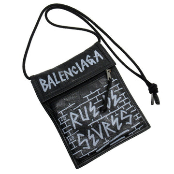 Balenciaga Shoulder Bag Pochette Black Leather