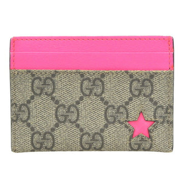 GUCCI GG Supreme Leather Card Case 323149 Beige Pink