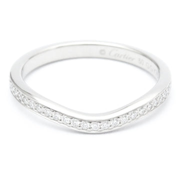 Polished CARTIER Ballerina Curved Ring Diamond #50 Platinum BF558886
