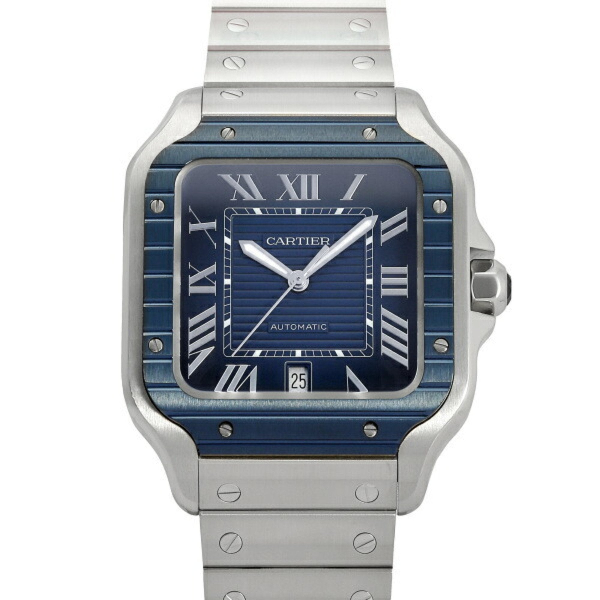 Cartier blue clearance dial men's watch