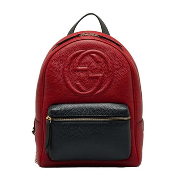 GUCCI Soho Rucksack Backpack 431570 Red Black Leather Ladies