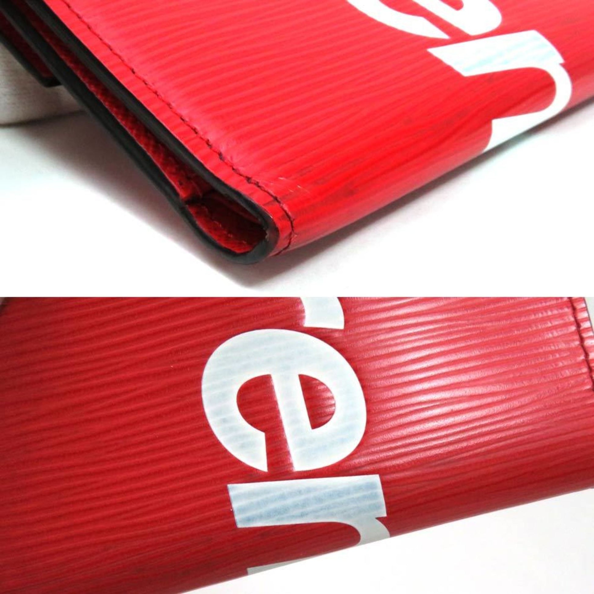 LOUIS VUITTON Chain compact Wallet Supreme Tri-fold purse M67755 Epi Red  Used LV