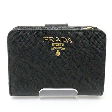 PRADA Saffiano multicolor wallet folio 1ML018 black pink white gold metal fittings A rank