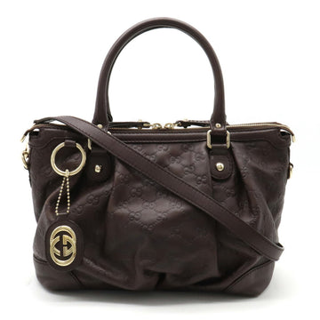 GUCCIsima Sookie Handbag Shoulder Bag Leather Dark Brown 247902