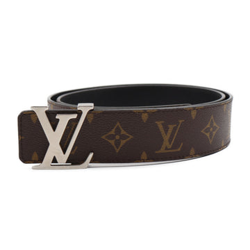 LOUIS VUITTON Sun Tulle LV Initial Belt M9821U Notation Size 90/36 Monogram Canvas Leather Brown Black Silver Metal Fittings