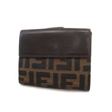 Fendi Zucca Bi-fold Wallet Women's Nylon Canvas Wallet (bi-fold) Brown