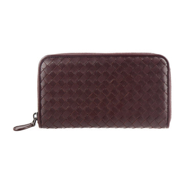 BOTTEGA VENETA intrecciato long wallet 114076 leather brown series round zipper