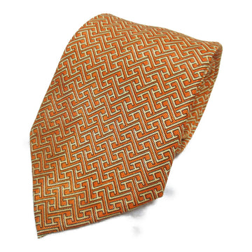 HERMES tie Orange silk