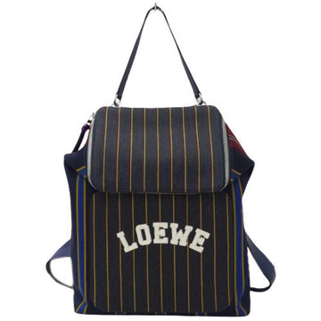 LOEWE bag Lady's men rucksack backpack Goya canvas gray navy Bordeaux multicolor