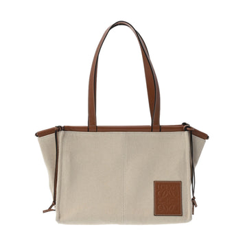 LOEWE Cushion Tote Small Beige 330.02AA93 Women's Canvas Calf Bag