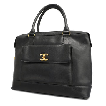 CHANEL TOTE BAG IN CAVIAR SKIN BLACK WITH GOLD metal