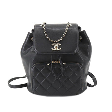 CHANEL matelasse chain backpack rucksack caviar skin leather black AS3530 Matelasse Chain Backpack