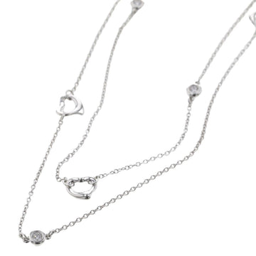 TIFFANY Necklace Open Heart Visor Yard 7 Stones Silver 925 Diamond Women's &Co.